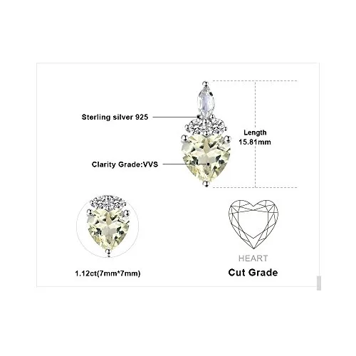 JewelryPalace Cuore 1.4ct collana argento 925 quarzo 45cm