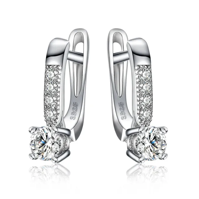 JewelryPalace 1ct orecchini a cerchio argento zirconia