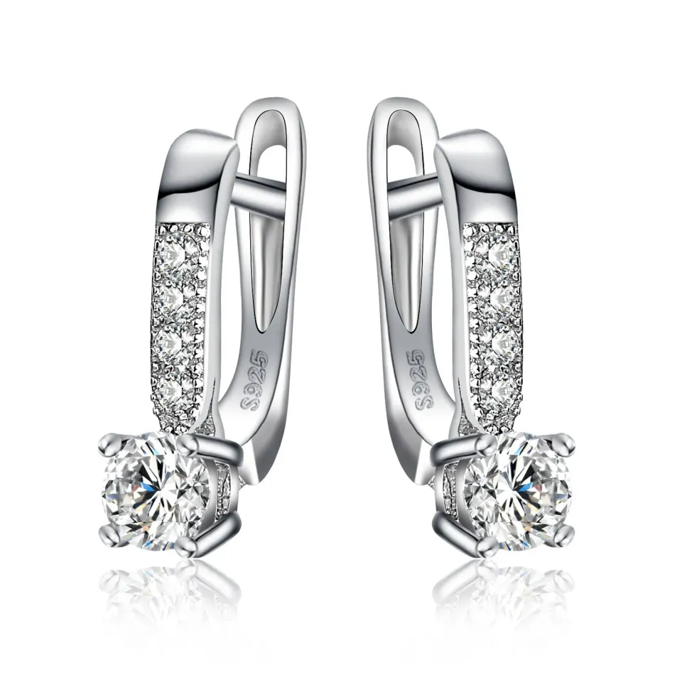 JewelryPalace 1ct orecchini a cerchio argento zirconia