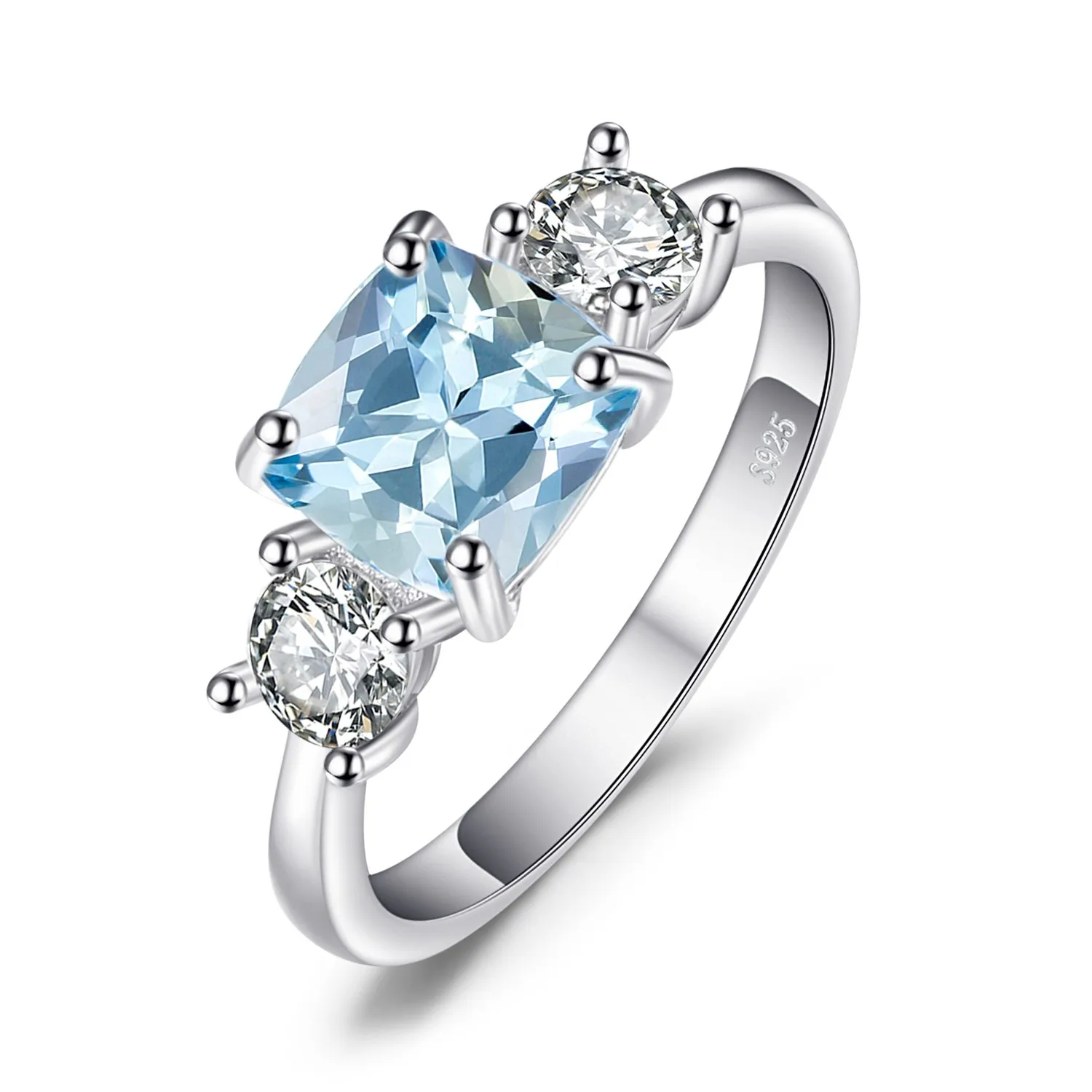 JewelryPalace Tre Pietre anello argento topazio blu