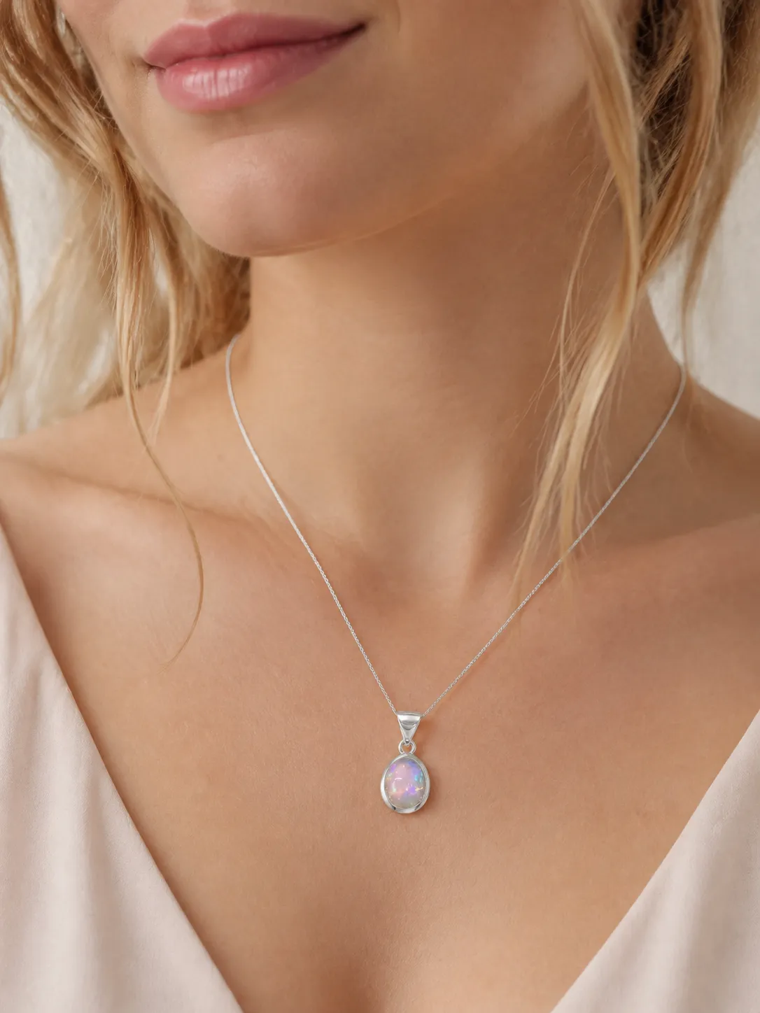 Victoria Jane Rainbow Opal ciondolo opale argento