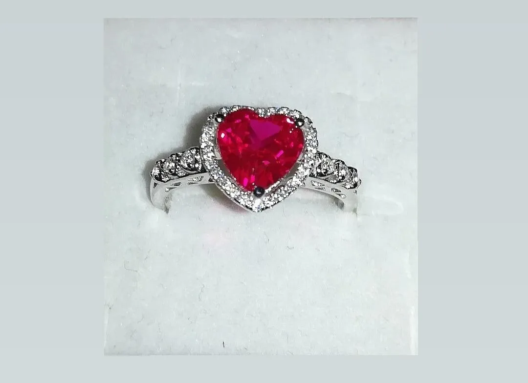 JewelryPalace Cuore dell'Oceano Halo anello rubino 14.5