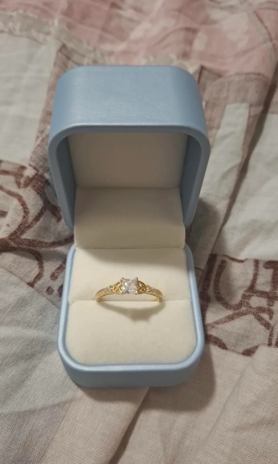 JewelryPalace Celtico Solitario anello argento 925 zirconia tre ori