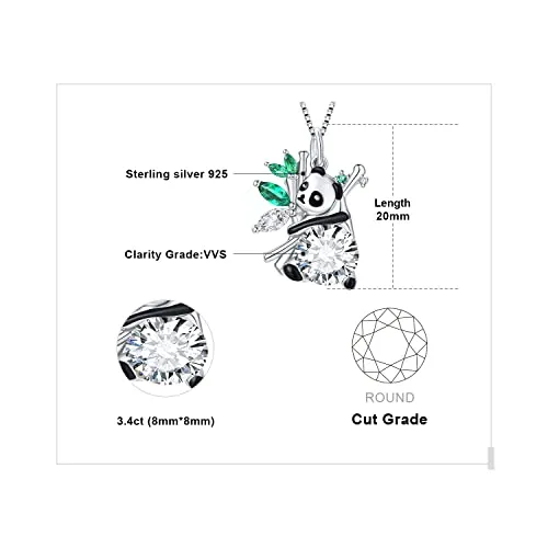 JewelryPalace Panda Bambu collana smeraldo verde 45 cm