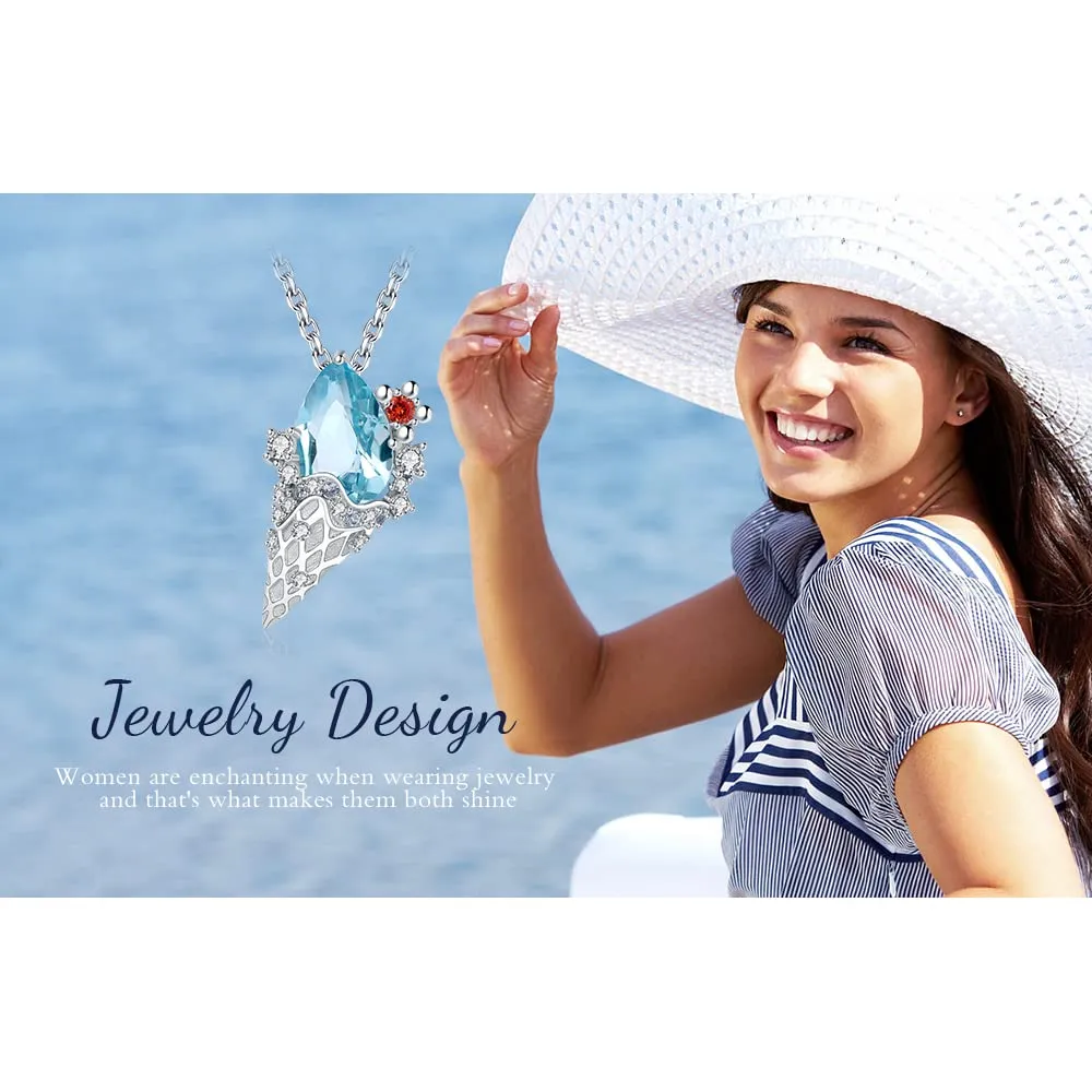 JewelryPalace Gelato 2.3ct collana argento 925 topazio azzurro