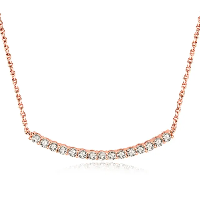 JewelryPalace Collana Argento 925 Moissanite 45cm Taglio Rotondo