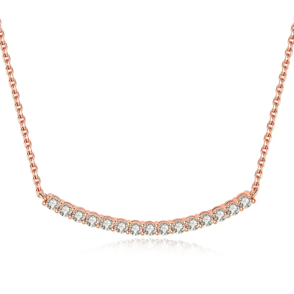 JewelryPalace Collana Argento 925 Moissanite 45cm Taglio Rotondo