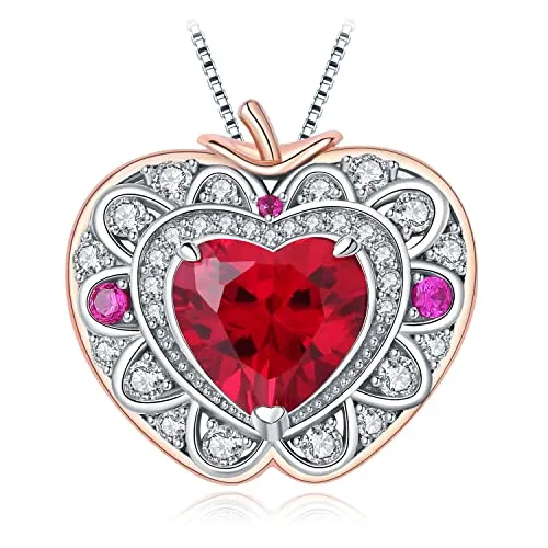 JewelryPalace Mela 1ct Collana Oro Rosa Rubino Cuore 45cm