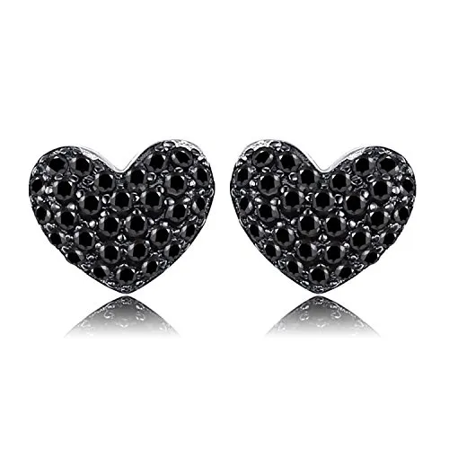 JewelryPalace Cuore Pavé orecchini spinello nero 0.29ct