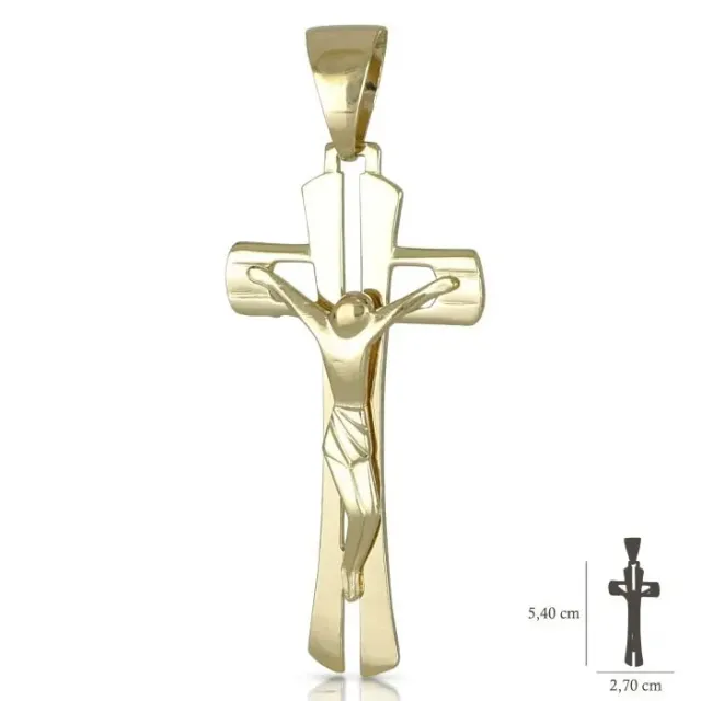 Gioielli Celiento Croce uomo ciondolo oro giallo 18kt piena