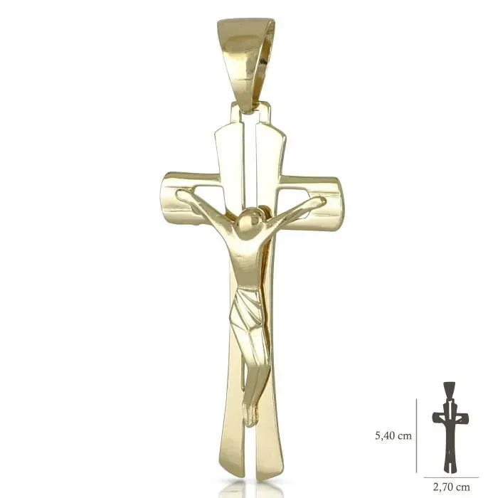 Gioielli Celiento Croce uomo ciondolo oro giallo 18kt piena