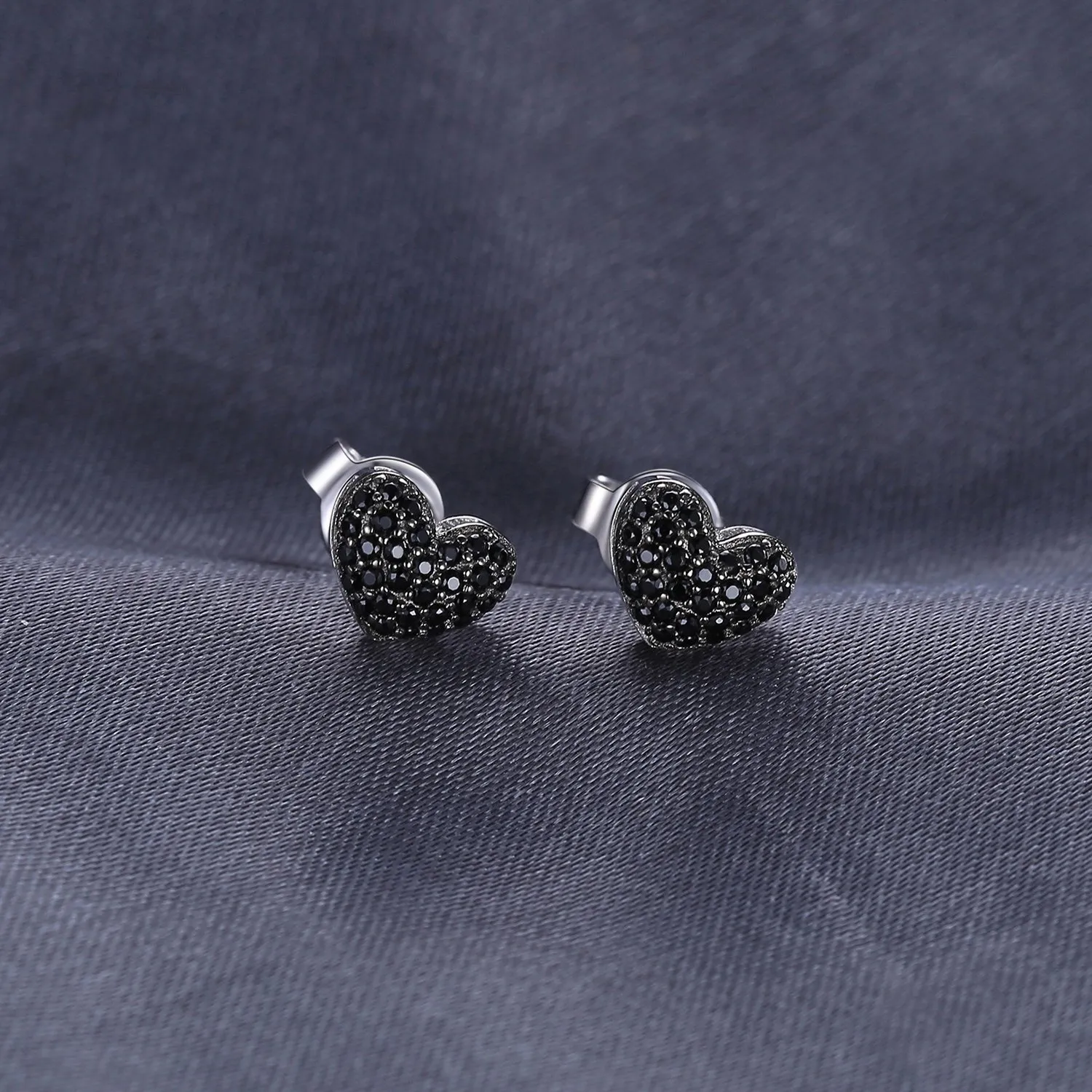 JewelryPalace Cuore Pavé orecchini spinello nero 0.29ct