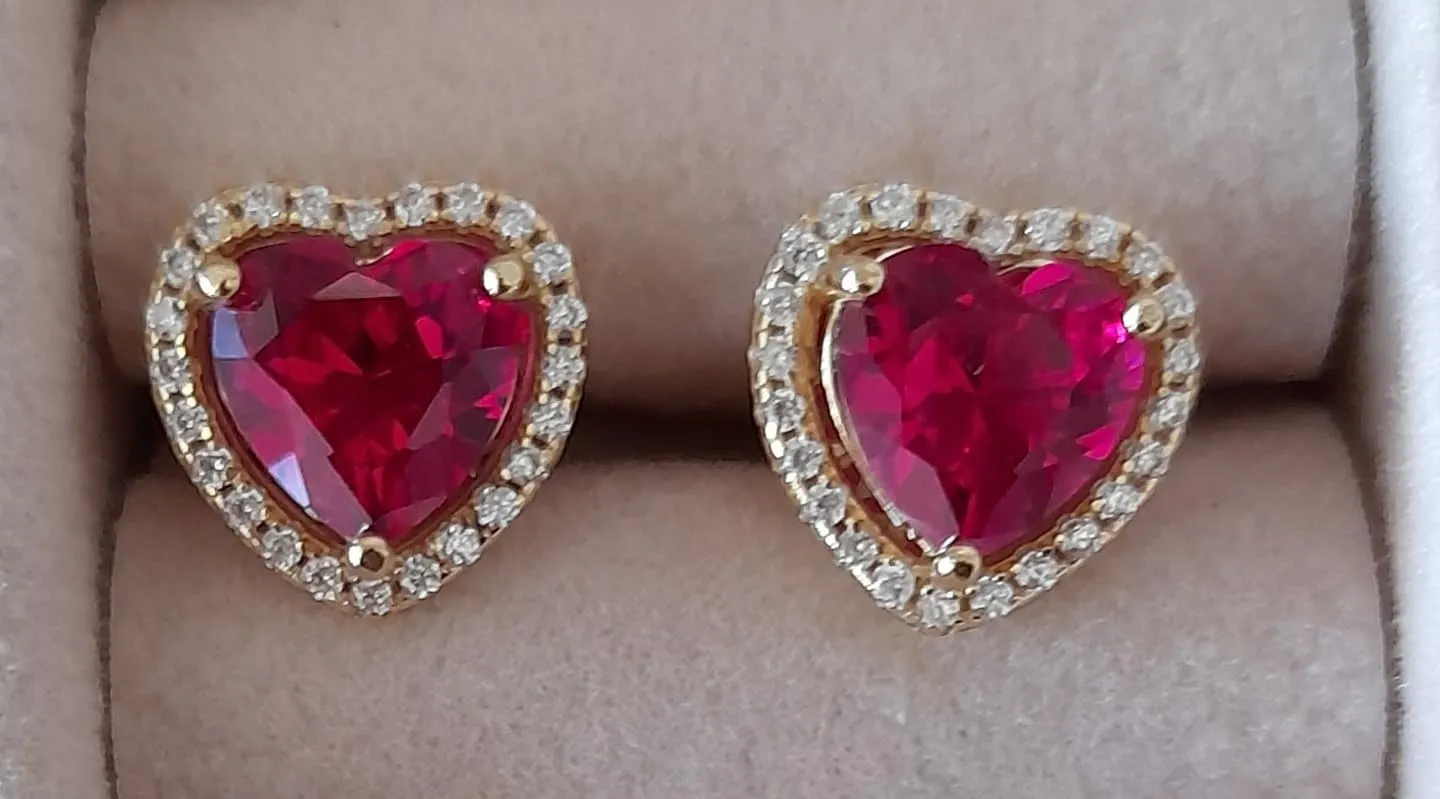 JewelryPalace Cuore 3.8ct Rubino orecchini argento lobo