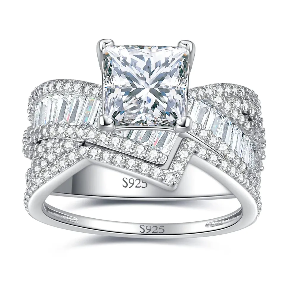 JewelryPalace Vintage Halo Anello Farfalla Zirconia Cuore