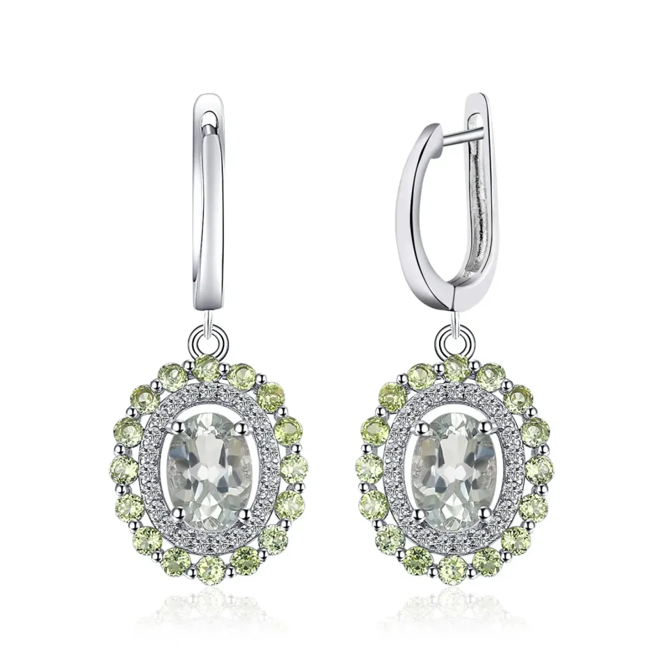 JewelryPalace Pendenti Orecchini Argento 925 Ametista Peridoto