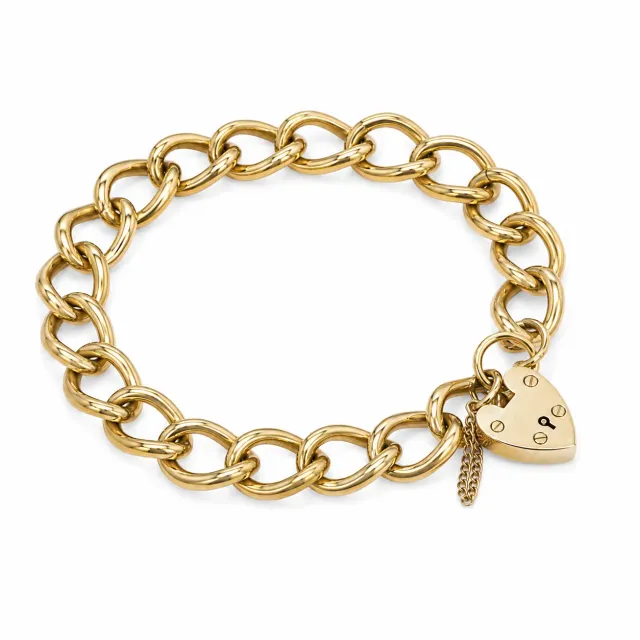 Victoria Jane Padlock Curb bracciale oro 9ct vintage