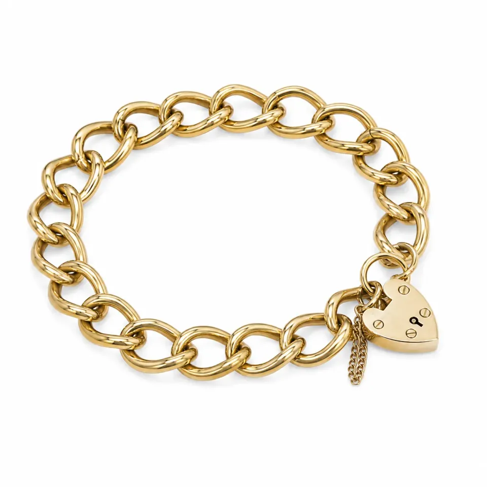 Victoria Jane Padlock Curb bracciale oro 9ct vintage
