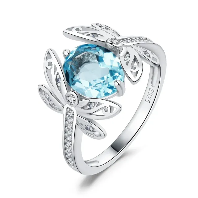 JewelryPalace 3.6ct Libellula anello argento 925 topazio