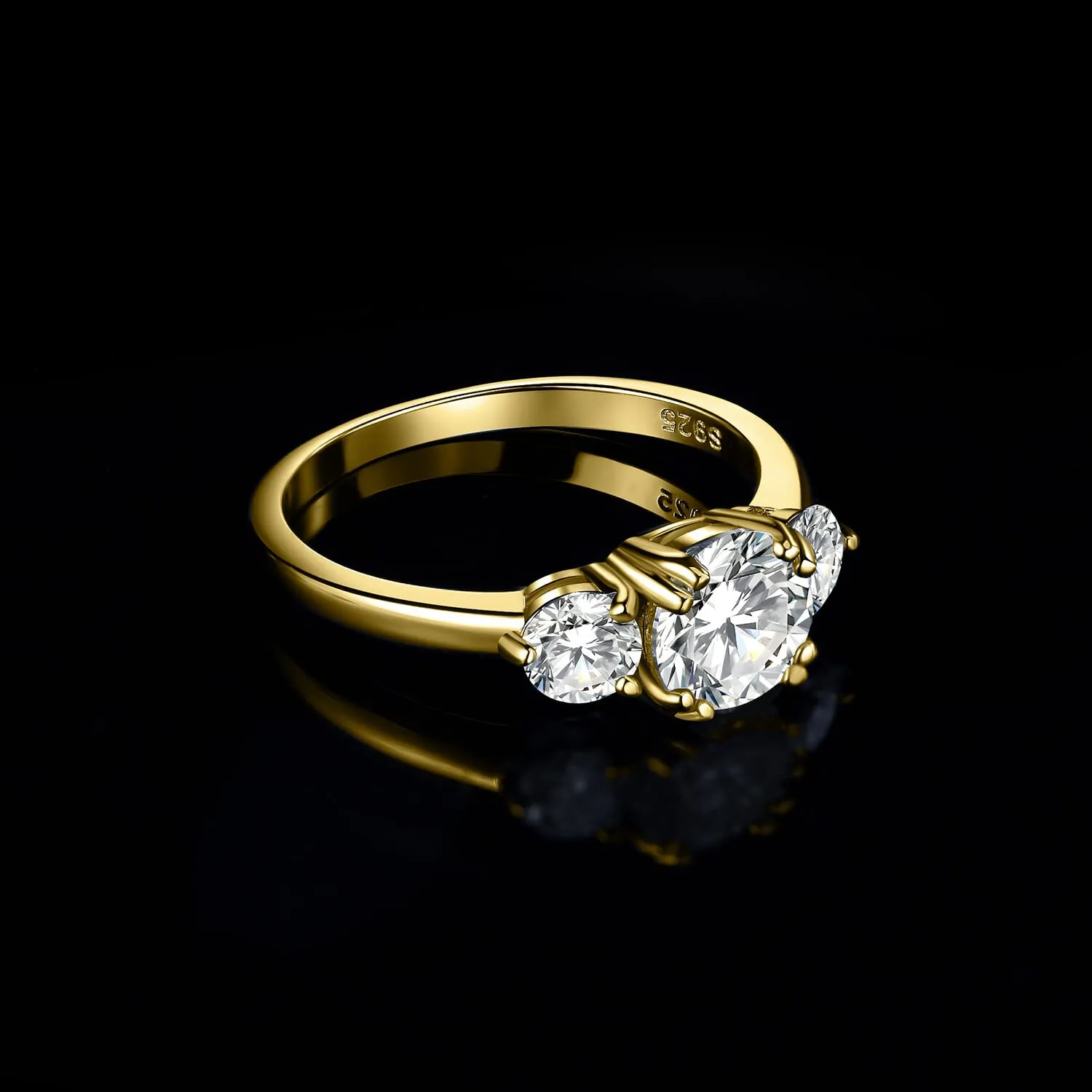 JewelryPalace Moissanite anello tre pietre oro rosa 14.5