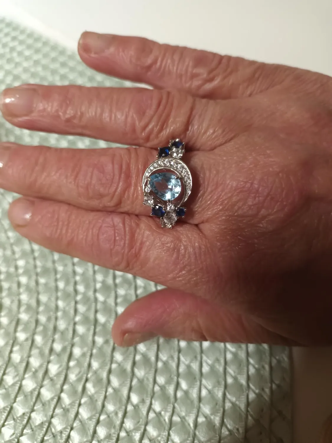 JewelryPalace Luna e Stella 2.2ct anello argento 14.5 topazio blu