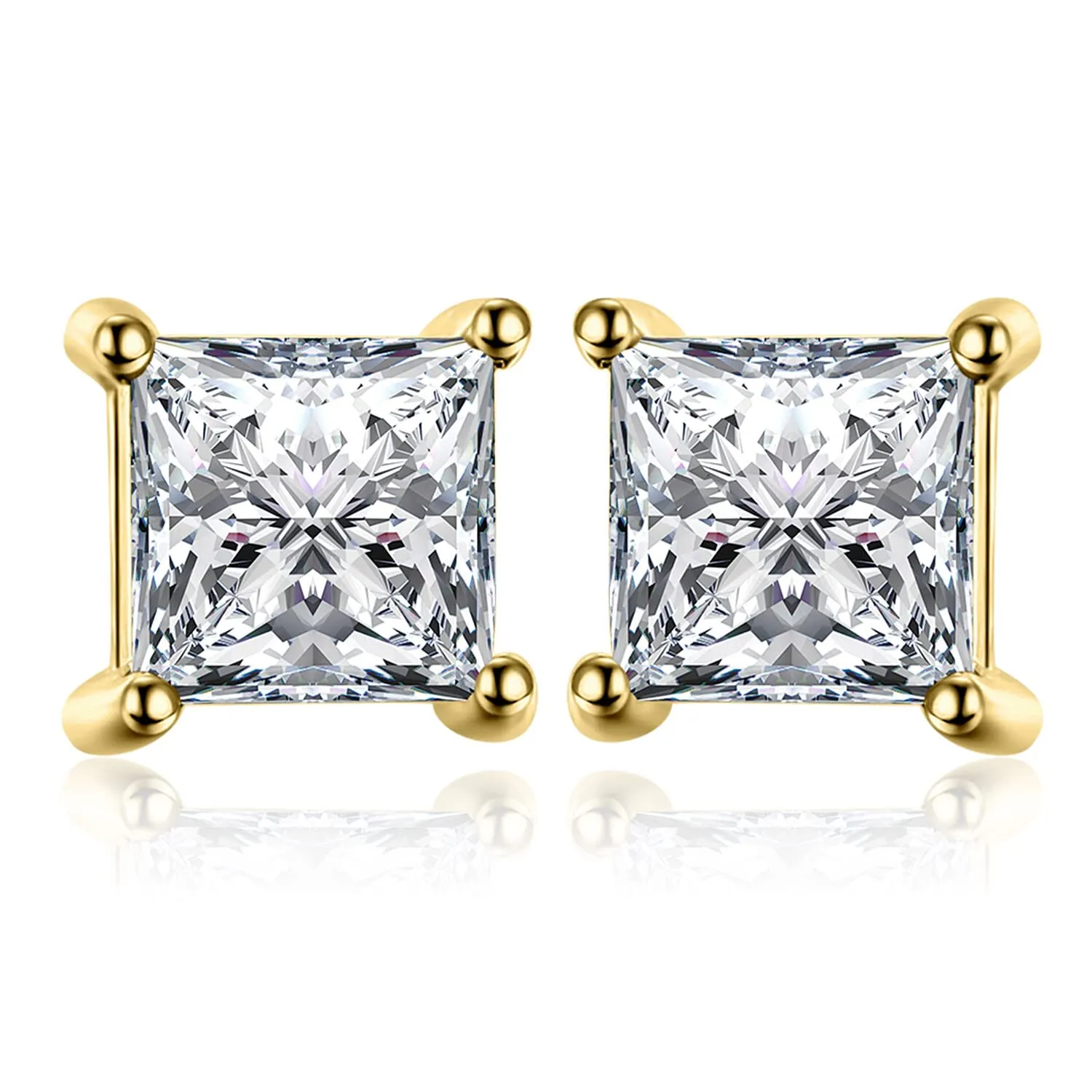 JewelryPalace Moissanite 0.8ct Orecchini Bottone Argento Principessa