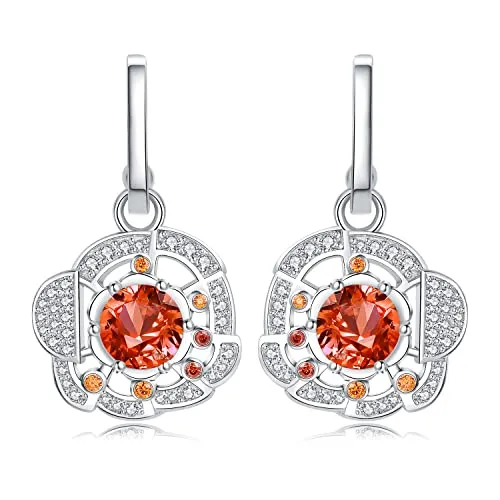JewelryPalace Pizza 2.4ct Orecchini Cerchi Zaffiro Arancione