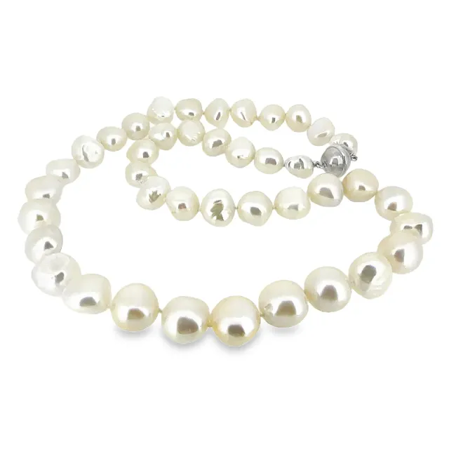 Victoria Jane White Chunky collana perle acqua dolce 40 cm