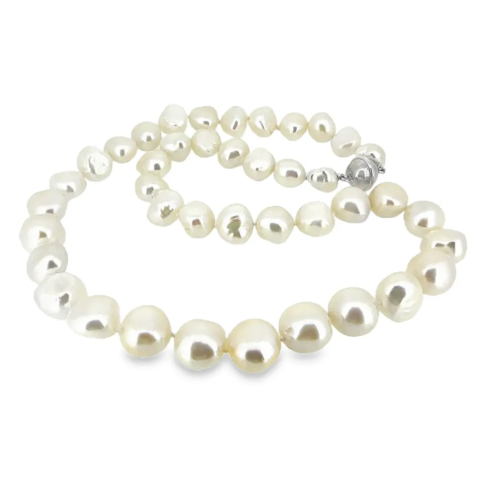 Victoria Jane White Chunky collana perle acqua dolce 40 cm