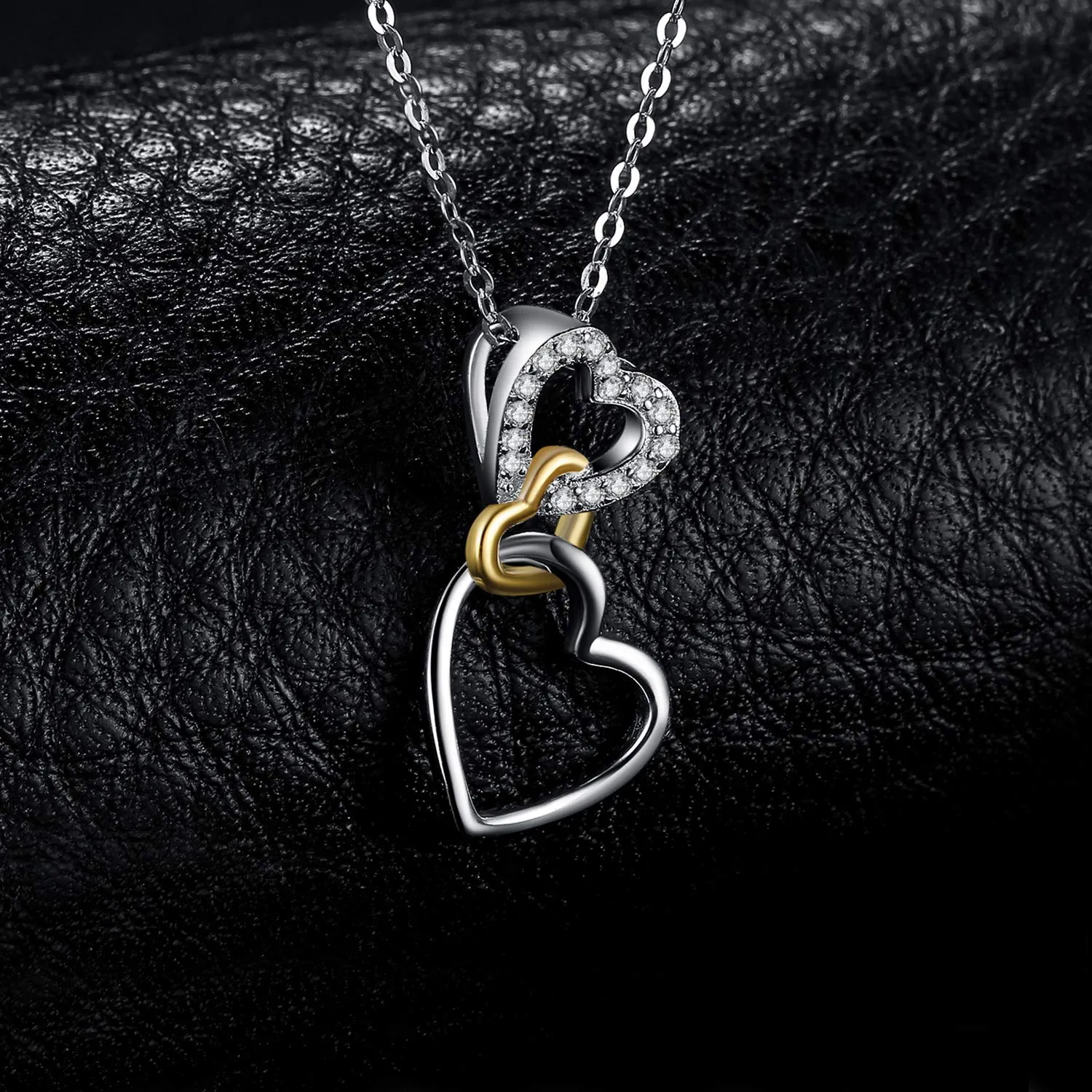 JewelryPalace Infinity Collana Triplo Cuore Argento 925 Zirconia