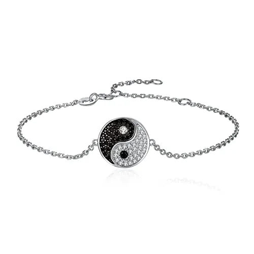 JewelryPalace Yin Yang Rotondo bracciale spinello nero
