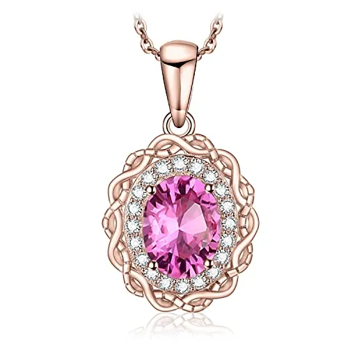 JewelryPalace Vintage Halo Infinito collana argento topazio rosa