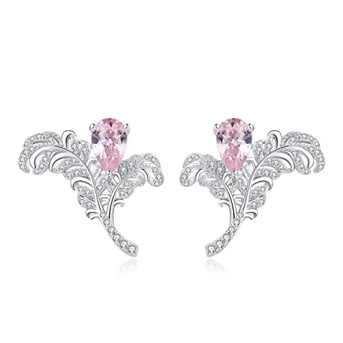 JewelryPalace Piuma 1ct Orecchini Bottone Argento Morganite
