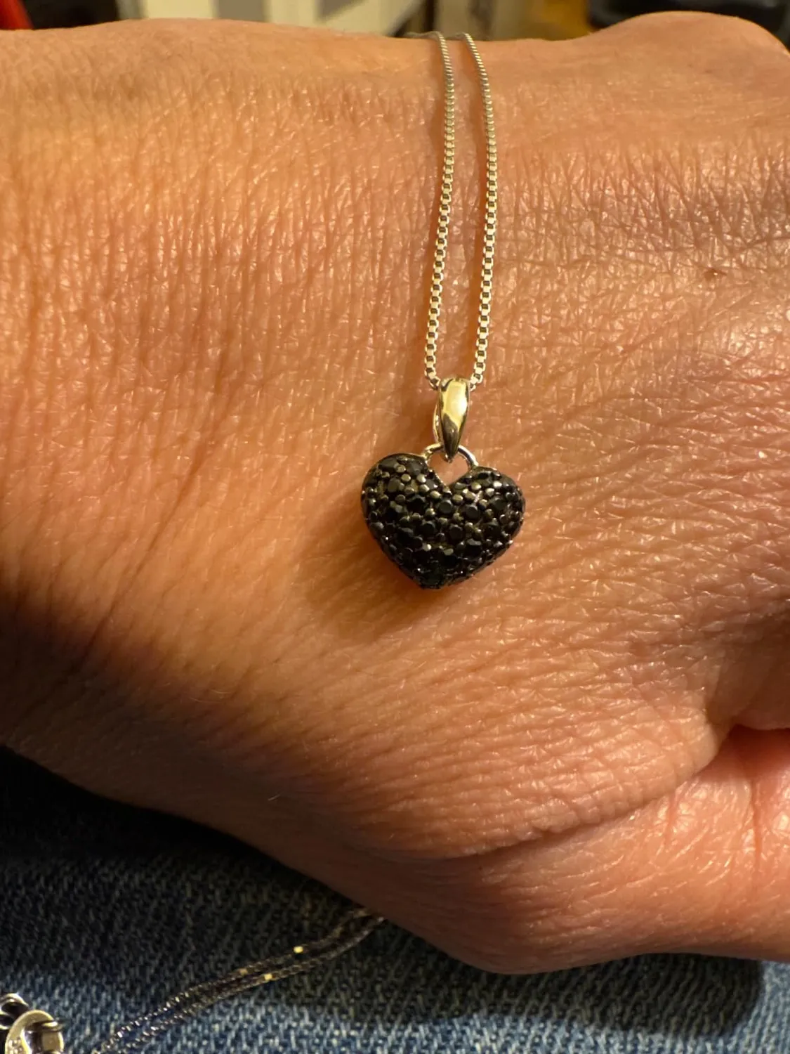 JewelryPalace Cuore 0.14ct Spinello Nero collana argento 925