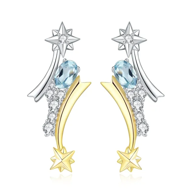 JewelryPalace Stelle 1.3ct Orecchini Topazio Azzurro Ovali
