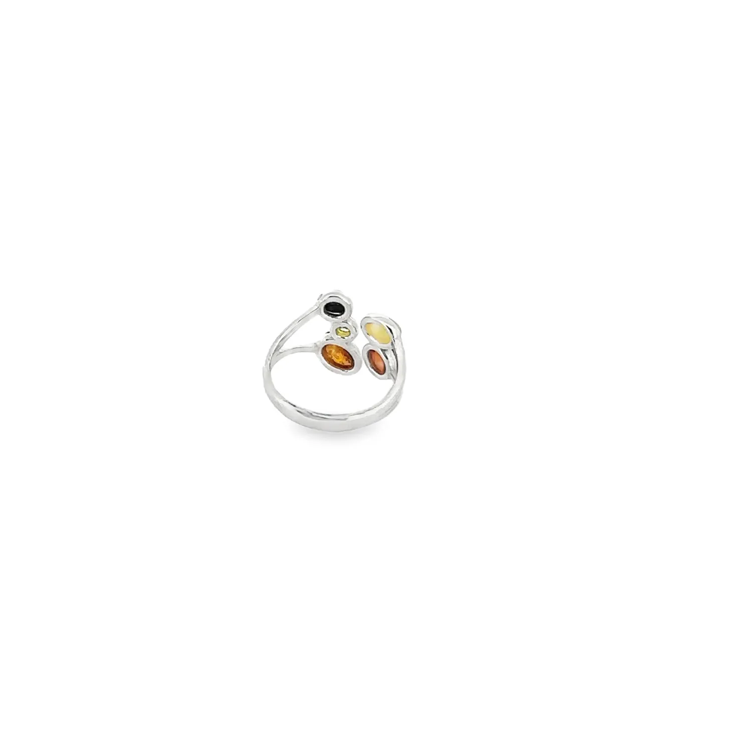 Victoria Jane Colorful Multi-Amber anello argento ambra