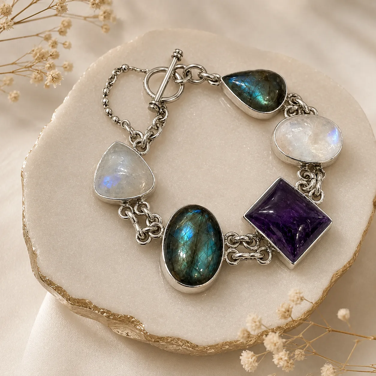 Victoria Jane bracciale ametista labradorite argento pre-loved