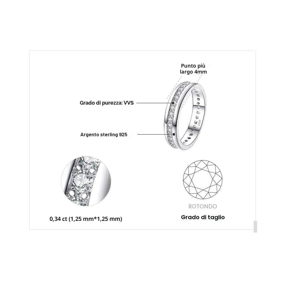 JewelryPalace Canale Set anello eternità argento zirconi