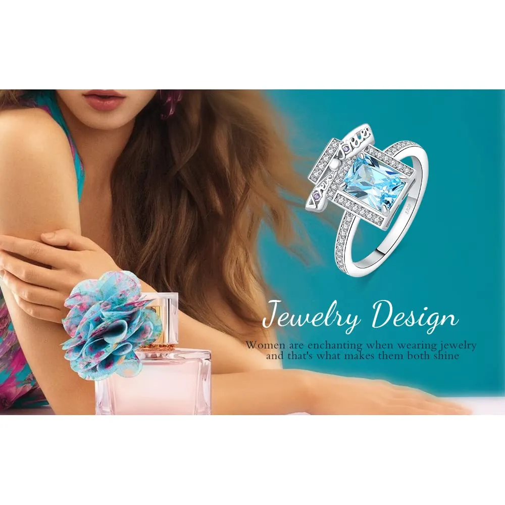 JewelryPalace Profumo 2.9ct Anello Argento Azzurro