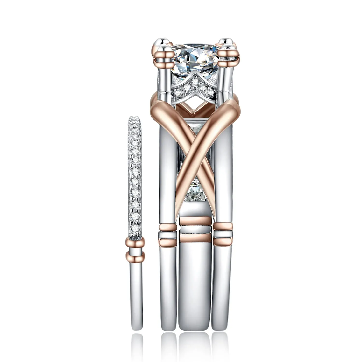JewelryPalace Cuore Puzzle anello solitario argento 925 zirconia