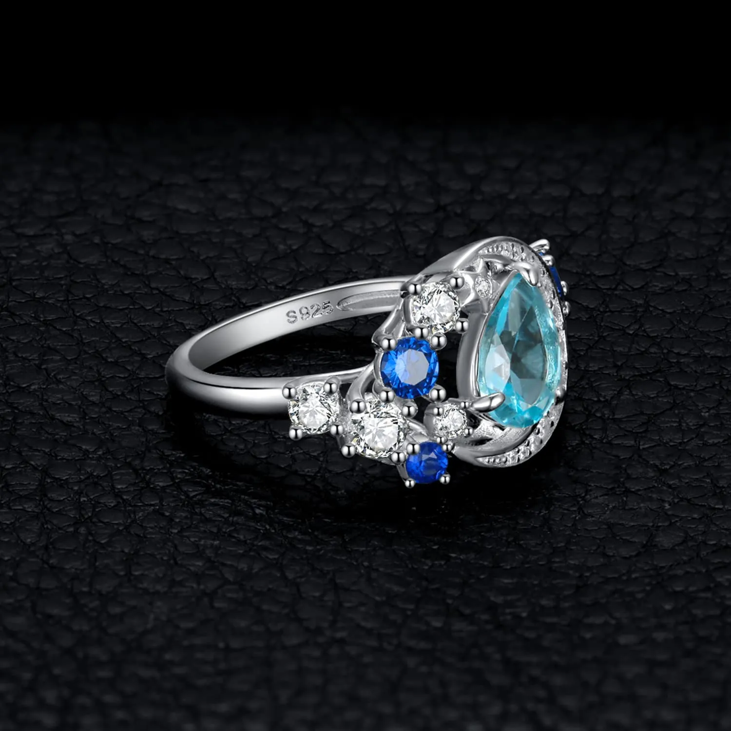 JewelryPalace Luna e Stella 2.2ct anello argento 14.5 topazio blu
