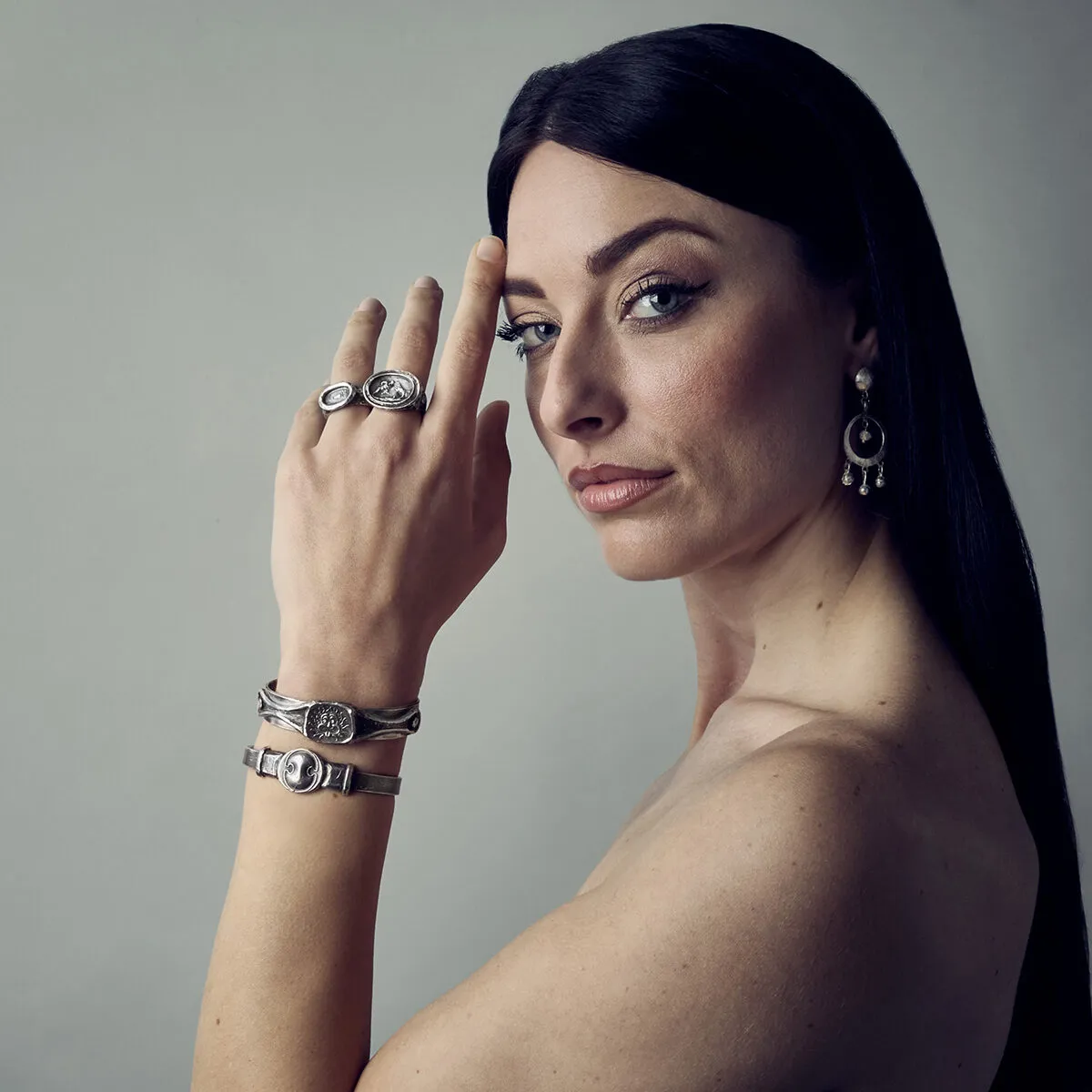 Alfredo Correnti Nesso Scudo Bracciale Rigido Uomo