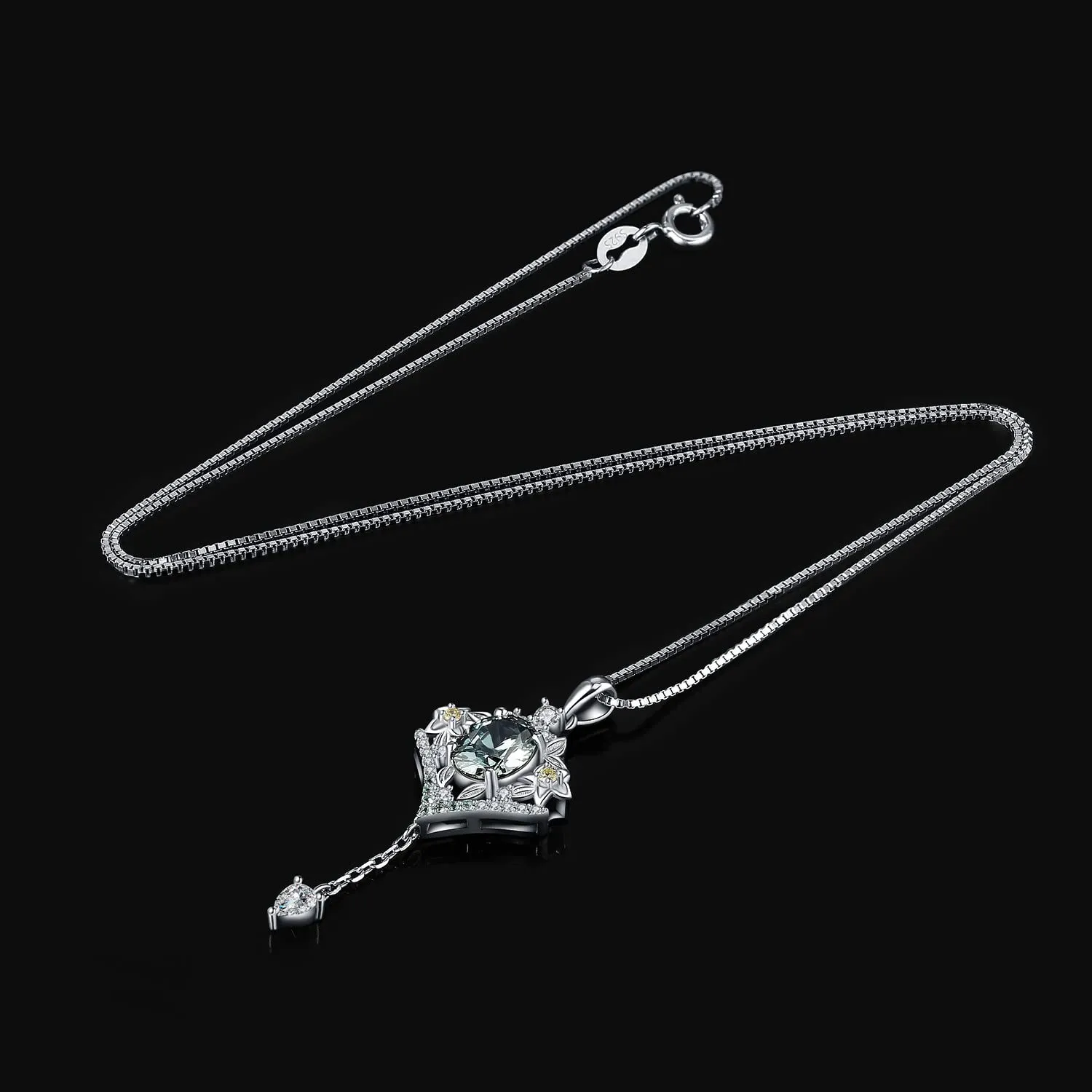 JewelryPalace Fiori 0.5ct collana argento 925 verde 45cm
