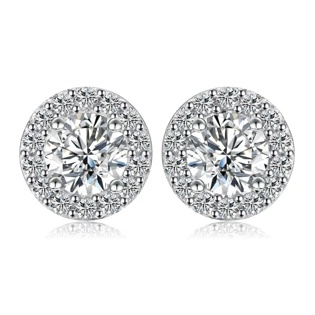 JewelryPalace Halo 1ct orecchini moissanite argento