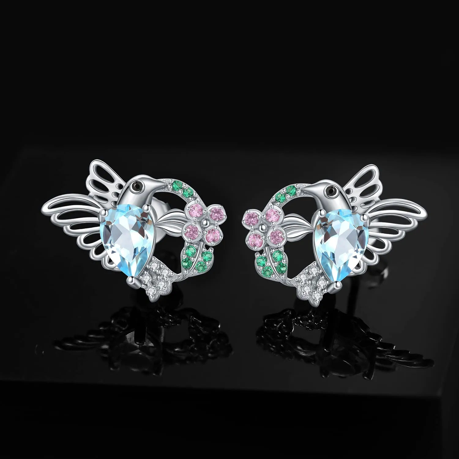 JewelryPalace Colibrì 1.9ct orecchini argento topazio azzurro