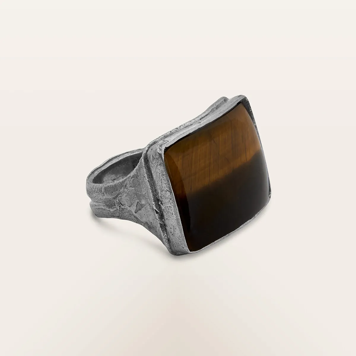 Alfredo Correnti Anello Occhio di Tigre pietra naturale