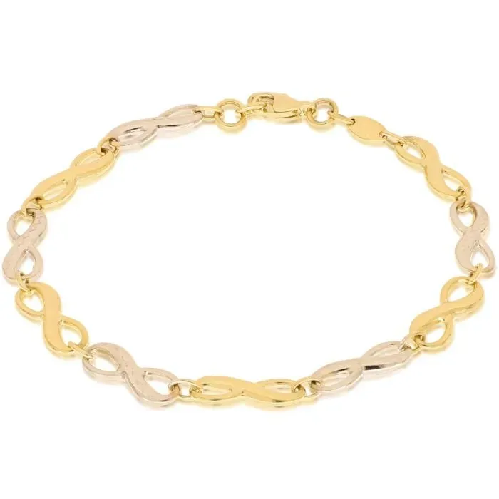 Gioielli Celiento Infinito bracciale oro giallo bianco 18kt