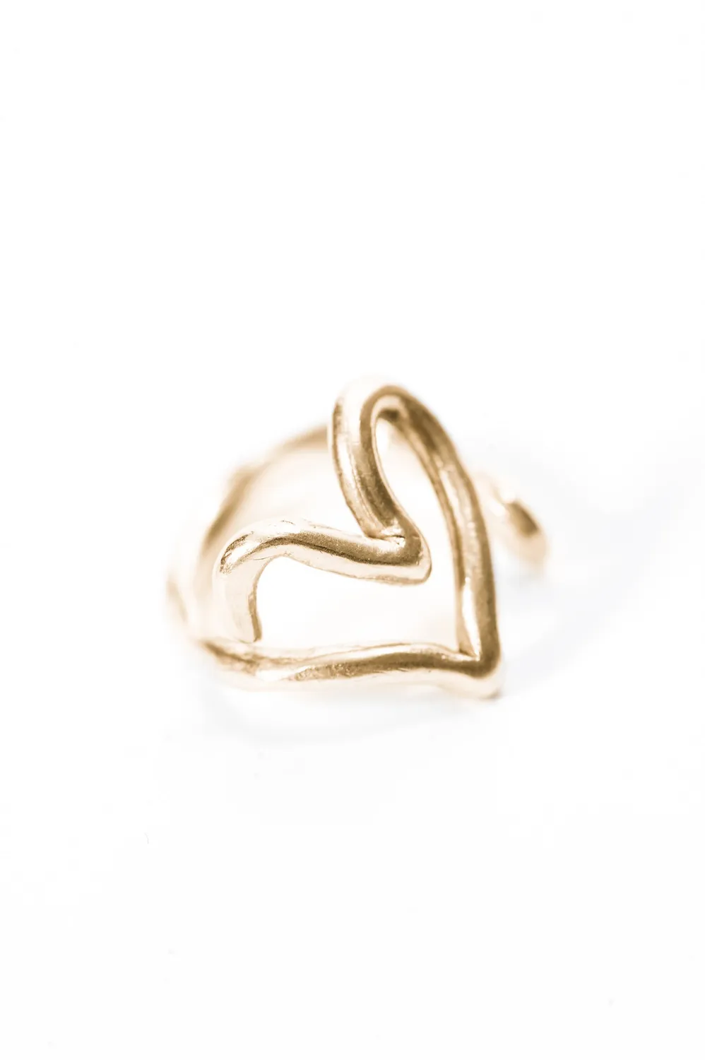 Flor Rubaja Wave anello cuore regolabile placcato oro