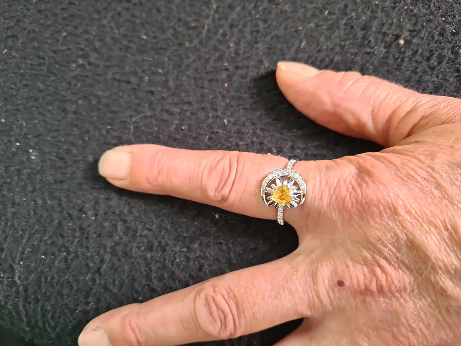 JewelryPalace Girasole anello argento 925 citrino arancione