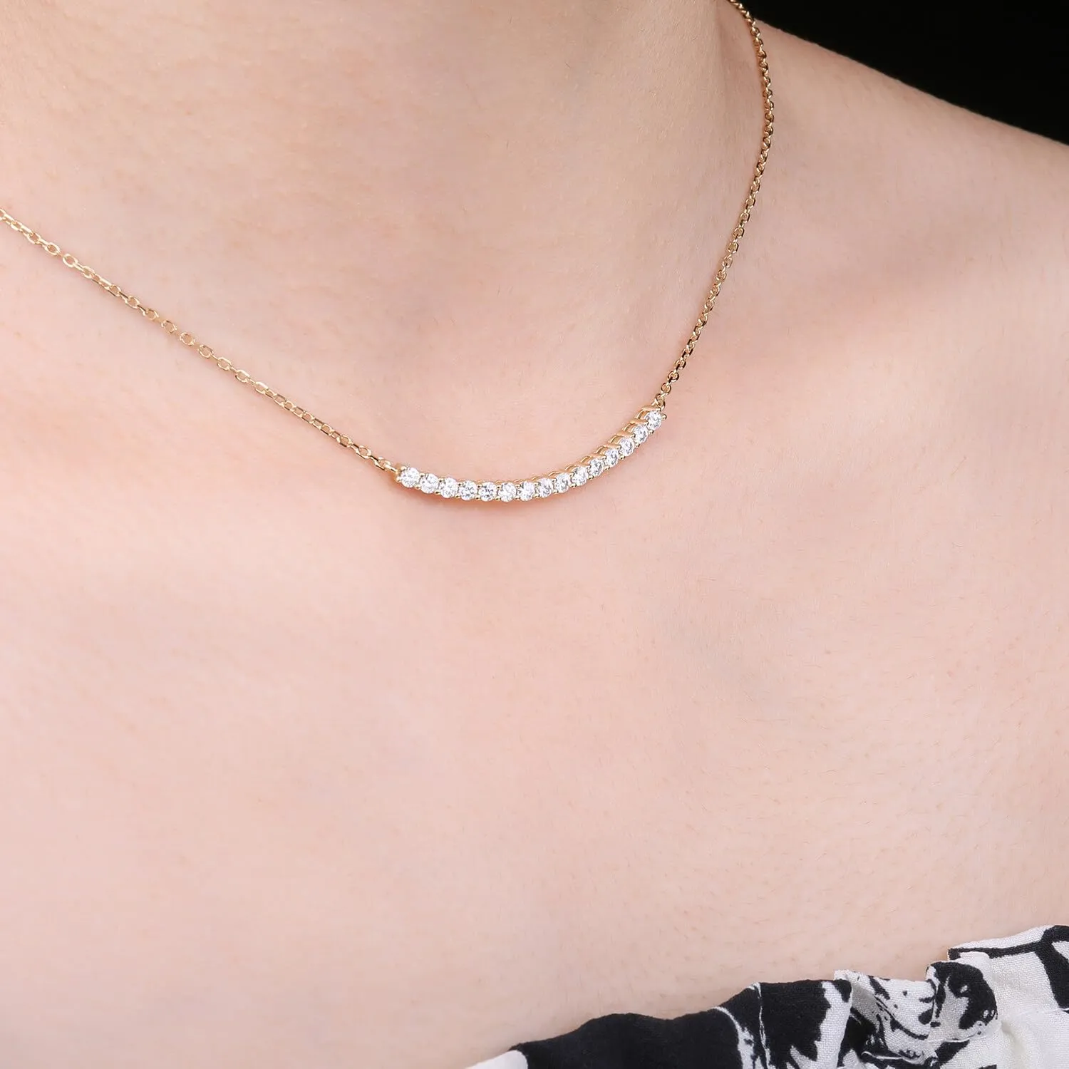 JewelryPalace Collana Argento 925 Moissanite Rotonda 45cm