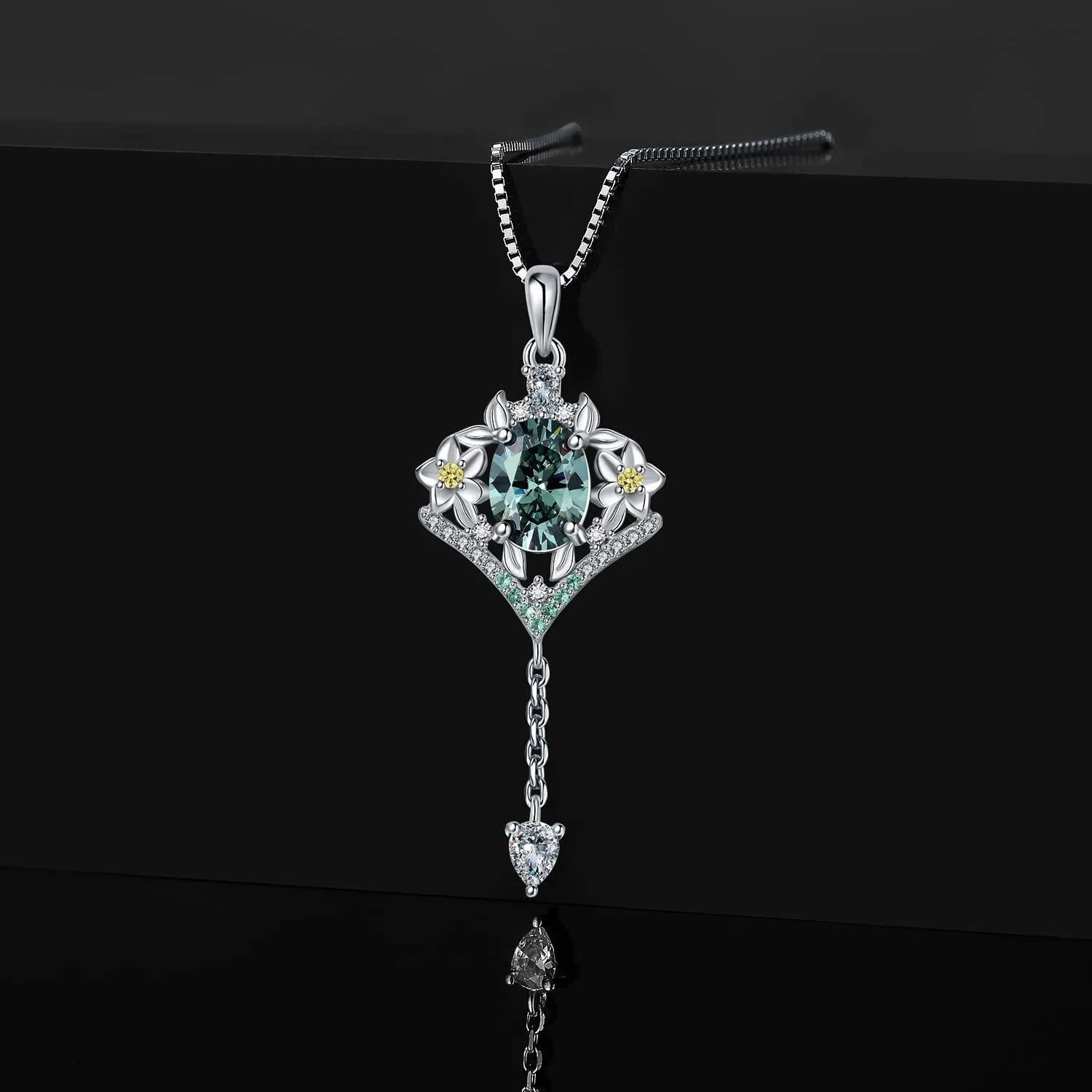 JewelryPalace Fiori 0.5ct collana argento 925 verde 45cm